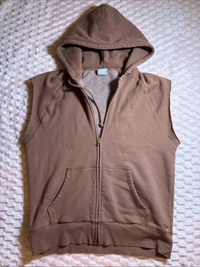 Aritzia TNA Cozy Boyfriend Zip Front Sleeveless Hoodie | Women's Small